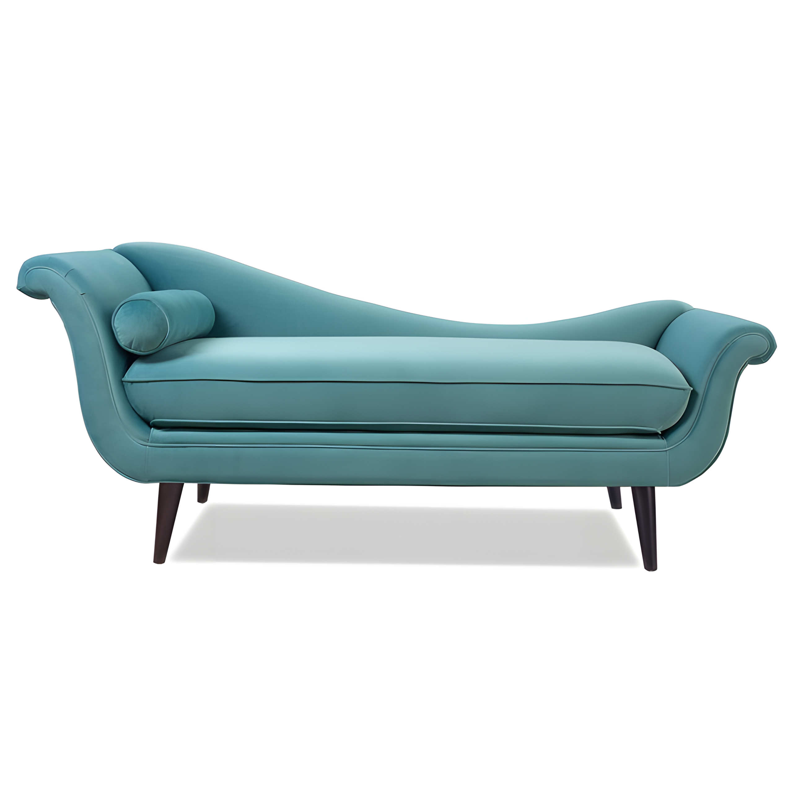 Teal velvet modern chaise