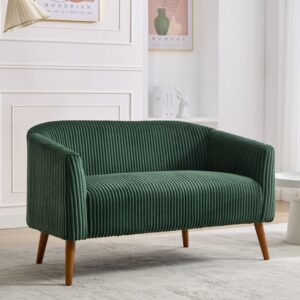 Emerald Green Curved Velvet Sofa