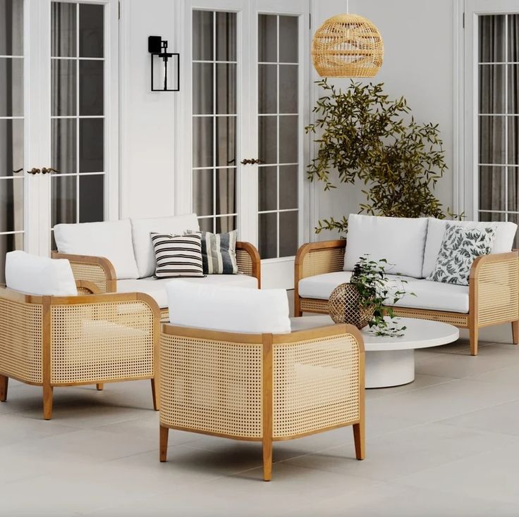 Outdoor Rattan Cane Sofa Set