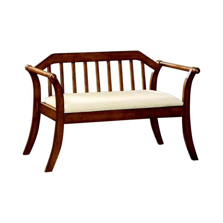Traditional Wooden Settee Bench with Slatted Back