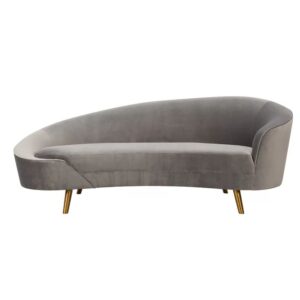 Modern Glam Curved Velvet Sofa
