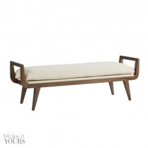 Linen Bench with Curved Arms