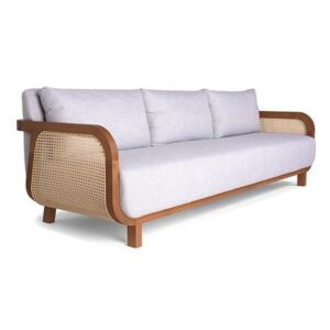 Mid-century Modern Rattan Cane Sofa