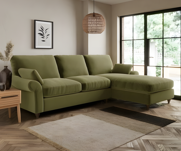 Basil Green L Sofa