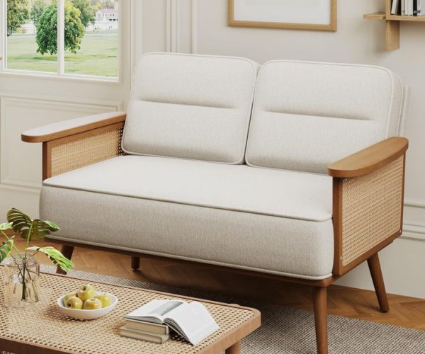 Rattan Cane Arm Sofa