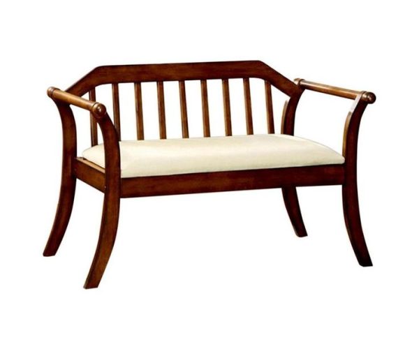 Benzara Modern Dark Oak Accent Bench in Brown _ BM137828