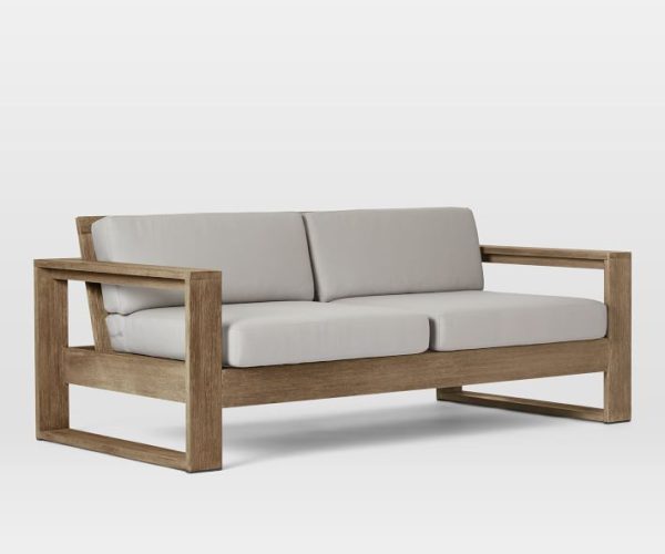 Modern outdoor sofa with wooden frame